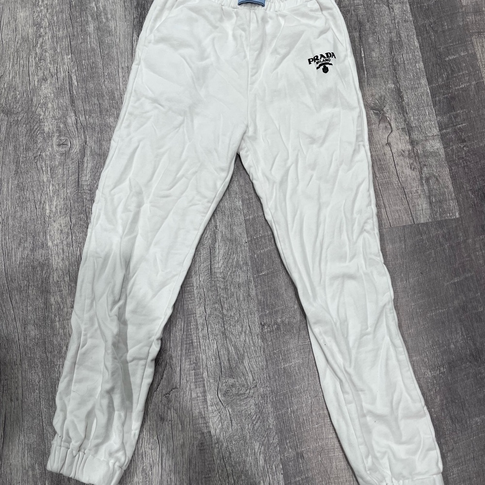 Prada Kids Classic White Sweatpants
